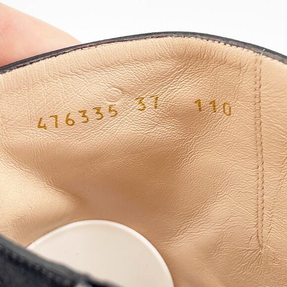 Gucci Black Silk Satin Candy Dragon Embroidered Crystal Bow Heeled Boot EU 37 - Picture 14 of 16